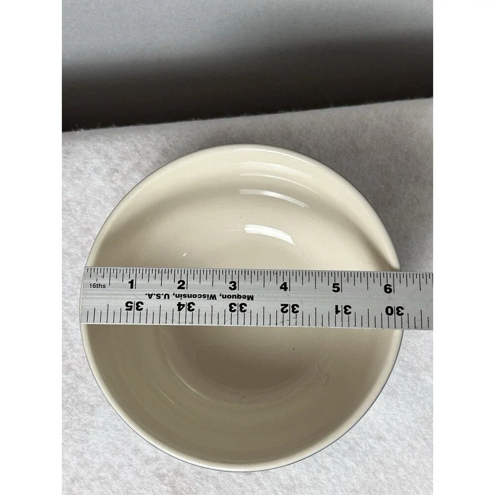 1 Staub 6.5 X 3.25 inch diameter cobalt blue & cream prep bowl